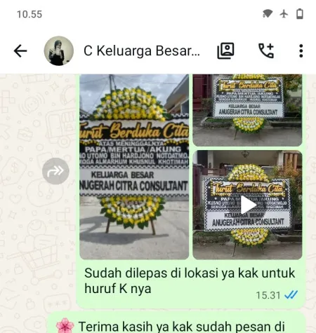 Pengiriman Papan Bunga Duka Vihara Tangerang